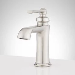 Brand new 👏 Signature Hardware Cooper Single Handle Monoblock Bathroom Sink Faucet in Brushed Nickel 😀