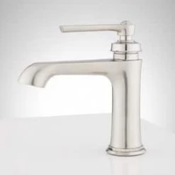 Brand new 👏 Signature Hardware Cooper Single Handle Monoblock Bathroom Sink Faucet in Brushed Nickel 😀 -Signature Hardware Shop Query 2207