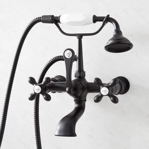 Budget π Signature Hardware Three Handle Wall Mount Filler in Matte Black π 3 Budget π Signature Hardware Three Handle Wall Mount Filler in Matte Black π