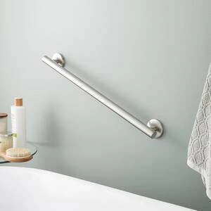 Cheapest 𧨠Signature Hardware Contemporary 1-1/4 x 24 in. Grab Bar in Brushed Nickel π 4 Cheapest 𧨠Signature Hardware Contemporary 1-1/4 x 24 in. Grab Bar in Brushed Nickel π - Image 2