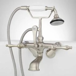 Hot Sale 🔥 Signature Hardware Three Handle Wall Mount Filler in Brushed Nickel (Trim Only) 🥰