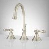 Cheap 🎉 Signature Hardware Melanie Two Handle Widespread Bathroom Sink Faucet in Brushed Nickel 🤩