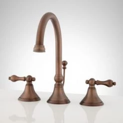 Best Sale ⌛ Signature Hardware Melanie Two Handle Widespread Bathroom Sink Faucet in Oil Rubbed Bronze 🛒