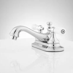 Best Sale ✔️ Signature Hardware Teapot Two Handle Centerset Bathroom Sink Faucet in Polished Chrome 🔥 -Signature Hardware Shop Query 2275