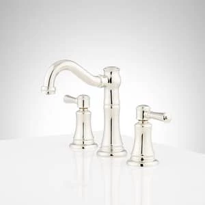 Hot Sale π Signature Hardware St. Martin Two Handle Widespread Bathroom Sink Faucet with Brass Pop-Up in Polished Nickel π 4 Hot Sale π Signature Hardware St. Martin Two Handle Widespread Bathroom Sink Faucet with Brass Pop-Up in Polished Nickel π - Image 2