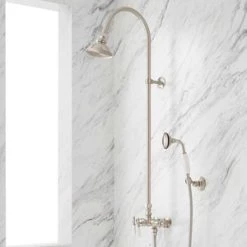 Best Pirce ✨ Signature Hardware Sevona Three Handle Single Function Shower System in Brushed Nickel 🥰