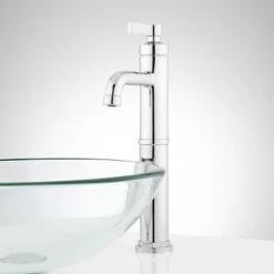 Best Sale ⌛ Signature Hardware Greyfield 1.2 gpm 1-Hole Deck Mount Vessel Filler Bathroom Sink Faucet with Single Lever Handle in Polished Chrome 🛒