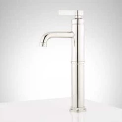 Wholesale ⌛ Signature Hardware Greyfield 1.2 gpm 1-Hole Deck Mount Vessel Filler Bathroom Sink Faucet with Single Lever Handle in Polished Nickel 👍 -Signature Hardware Shop Query 2350