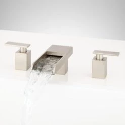 Outlet ⭐ Signature Hardware Willis Two Handle Roman Tub Faucet in Brushed Nickel 🎁