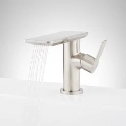 New ⭐ Signature Hardware Hollyn Single Handle Monoblock Bathroom Sink Faucet in Brushed Nickel 🛒