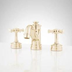 Best reviews of 🔥 Signature Hardware Mellwood Two Handle Widespread Bathroom Sink Faucet in Polished Brass 👍