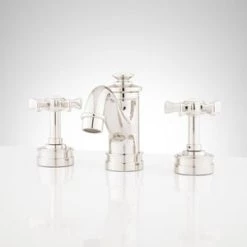 Best Pirce 🎁 Signature Hardware Mellwood Two Handle Widespread Bathroom Sink Faucet in Polished Nickel 😀