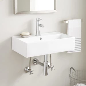 Best Pirce π Signature Hardware Goncalves Wall Mount Basin in White π 3 Best Pirce π Signature Hardware Goncalves Wall Mount Basin in White π