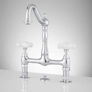 Buy π€© Signature Hardware Two Handle Bridge Bathroom Sink Faucet in Chrome π 3 Buy π€© Signature Hardware Two Handle Bridge Bathroom Sink Faucet in Chrome π