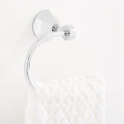 Deals 𧨠Signature Hardware Key West Round Open Towel Ring in Polished Chrome β€οΈ