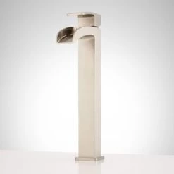 Flash Sale 🔔 Signature Hardware Stevens Single Handle Vessel Filler Bathroom Sink Faucet in Brushed Nickel 💯