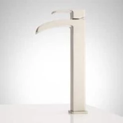 Flash Sale 🔔 Signature Hardware Stevens Single Handle Vessel Filler Bathroom Sink Faucet in Brushed Nickel 💯 -Signature Hardware Shop Query 2502
