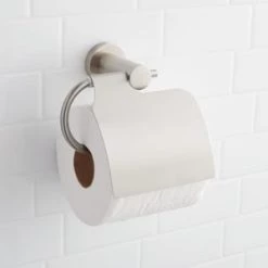 Hot Sale ⌛ Signature Hardware Ceeley Wall Mount Toilet Tissue Holder in Brushed Nickel 🛒