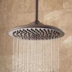 Coupon 😍 Signature Hardware Bostonian Single Function Rainfall Showerhead in Oil Rubbed Bronze 🔔