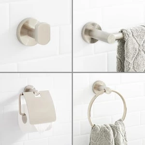 Promo π Signature Hardware Rotunda 4 Piece Bathroom Accessory Set in Brushed Nickel β€οΈ 3 Promo π Signature Hardware Rotunda 4 Piece Bathroom Accessory Set in Brushed Nickel β€οΈ