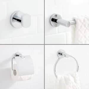 Outlet π― Signature Hardware Rotunda 4 Piece Bathroom Accessory Set in Chrome π 5 Outlet π― Signature Hardware Rotunda 4 Piece Bathroom Accessory Set in Chrome π - Image 3