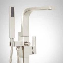 New 🛒 Signature Hardware Hibiscus One Handle Lever Floor Mount Filler in Brushed Nickel (Trim Only) 🥰 -Signature Hardware Shop Query 269