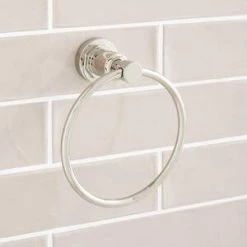Flash Sale 😉 Signature Hardware Greyfield Towel Ring in Polished Nickel 🛒 -Signature Hardware Shop Query 2698