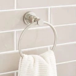 Flash Sale 😉 Signature Hardware Greyfield Towel Ring in Polished Nickel 🛒 -Signature Hardware Shop Query 2699