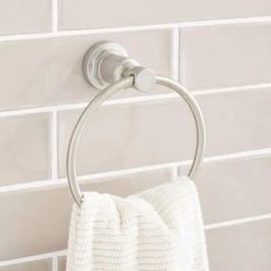 Best Sale 🛒 Signature Hardware Greyfield Towel Ring in Brushed Nickel ✨ -Signature Hardware Shop Query 2702