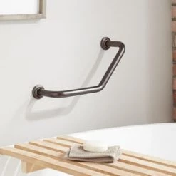 Outlet ❤️ Signature Hardware Lenoir 16-3/4 in. Grab Bar in Oil Rubbed Bronze 😍