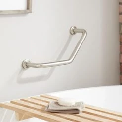 Best deal ⭐ Signature Hardware Lenoir 16-3/4 in. Grab Bar in Brushed Nickel 🧨