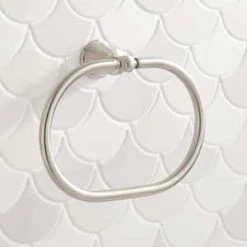 New ❤️ Signature Hardware Cooper Oval Closed Towel Ring in Brushed Nickel 🔔 -Signature Hardware Shop Query 2737