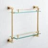 Flash Sale ⌛ Signature Hardware Ceeley 17 in. Glass Bathroom Shelf in Polished Brass 😉 -Signature Hardware Shop Query 2750