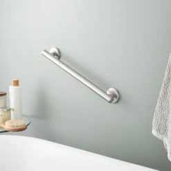 Best Pirce ❤️ Signature Hardware Contemporary 1-1/4 x 18 in. Grab Bar in Brushed Nickel 🥰