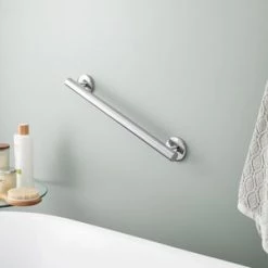 Flash Sale 🌟 Signature Hardware Contemporary 1-1/4 x 18 in. Grab Bar in Polished Chrome 🎉