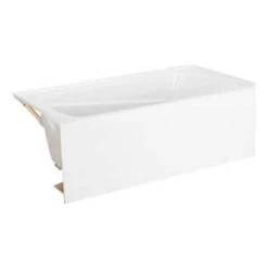 New 🤩 Signature Hardware Bradenton 59-3/4 x 30 in. Three Wall Alcove Soaker Bathtub with Left Drain in White 🎉 -Signature Hardware Shop Query 277