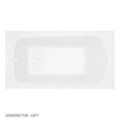 New 🤩 Signature Hardware Bradenton 59-3/4 x 30 in. Three Wall Alcove Soaker Bathtub with Left Drain in White 🎉 -Signature Hardware Shop Query 278