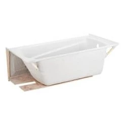 New 🤩 Signature Hardware Bradenton 59-3/4 x 30 in. Three Wall Alcove Soaker Bathtub with Left Drain in White 🎉 -Signature Hardware Shop Query 279