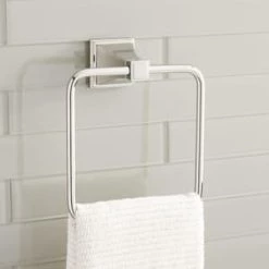 Cheapest 😀 Signature Hardware Pinecrest Rectangular Closed Towel Ring in Polished Nickel 🔥 -Signature Hardware Shop Query 2799
