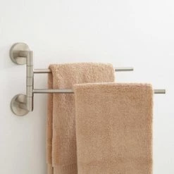 Buy 🧨 Signature Hardware Colvin 12-1/8 in. Double Towel Bar in Brushed Nickel ⌛