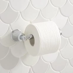 Discount 🎁 Signature Hardware Cooper Wall Toilet Tissue Holder in Polished Chrome 👍