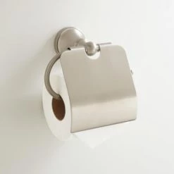 Hot Sale 🌟 Signature Hardware Seattle Wall Toilet Tissue Holder in Brushed Nickel ❤️