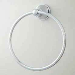 Best deal 💯 Signature Hardware Seattle Round Closed Towel Ring in Chrome 🛒