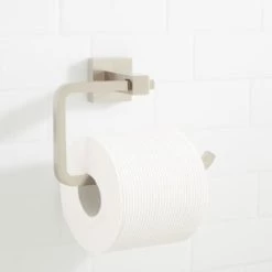 Flash Sale ⌛ Signature Hardware Albury Wall Toilet Tissue Holder in Brushed Nickel 🔥