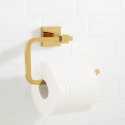 Coupon 😍 Signature Hardware Albury Wall Toilet Tissue Holder in Polished Brass 🎁