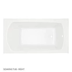 Best Sale 😍 Signature Hardware Bradenton 59-3/4 x 30 in. Three Wall Alcove Soaker Bathtub with Right Drain in White 🎉 -Signature Hardware Shop Query 284