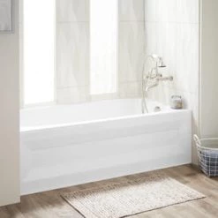 Best Sale 😍 Signature Hardware Bradenton 59-3/4 x 30 in. Three Wall Alcove Soaker Bathtub with Right Drain in White 🎉 -Signature Hardware Shop Query 286