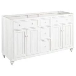 Coupon 🤩 Signature Hardware Cottage 60 in. Floor Mount Vanity in Distressed Chalk White ✔️ -Signature Hardware Shop Query 2919