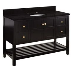 Wholesale 😉 Signature Hardware Olsen 48 in. Floor Mount Vanity in Black 🤩