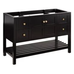 Wholesale 😉 Signature Hardware Olsen 48 in. Floor Mount Vanity in Black 🤩 -Signature Hardware Shop Query 2927